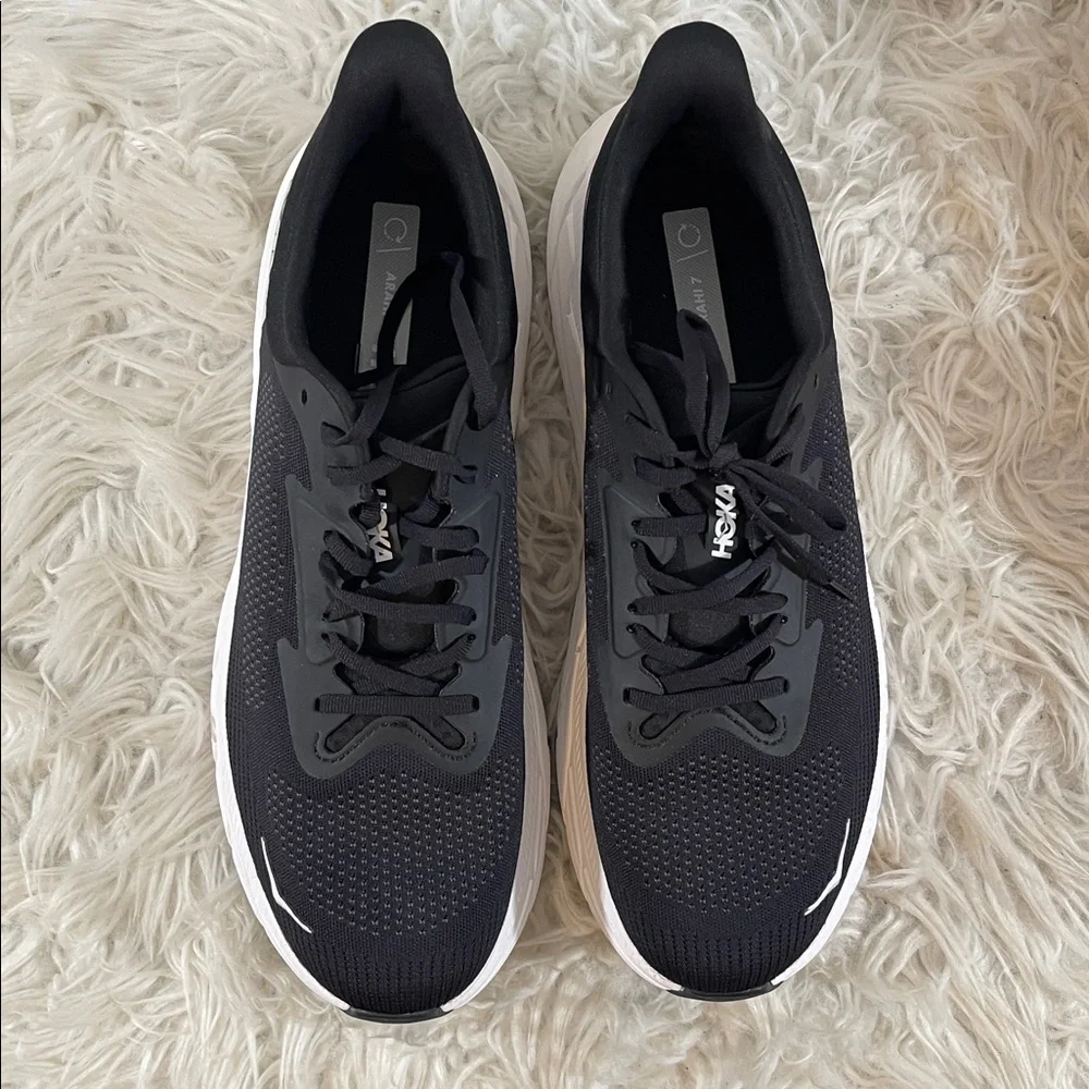 HOKA Men's Arahi 7 Stability Shoe Black & White Size 13D NEW - Picture 4 of 14